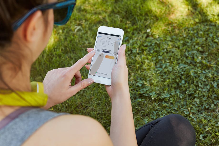 Woman looking at mobile phone
