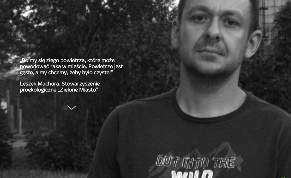 Leszek Machura, a local activist, appears on the new campaign website.