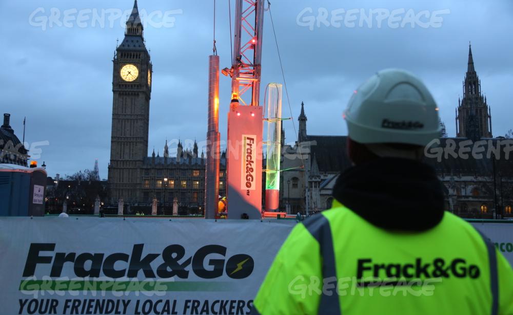 Fracking protest in Westminster