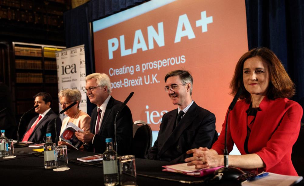 Shanker Singham, Gisela Stuart, former Brexit Secretary David Davis, Jacob Rees-Mogg and former Northern Ireland secretary Theresa Villiers