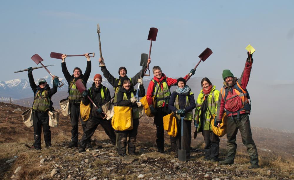 Trees for Life volunteers at Dundreggan Conservation Estate near Loch Ness