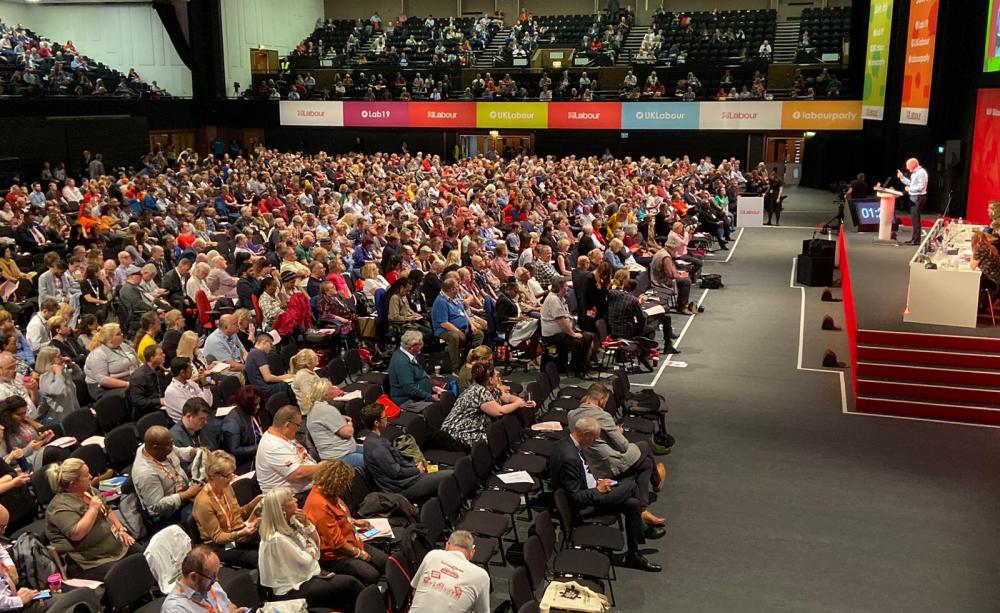 Labour Conference during Matt Wrack's speech