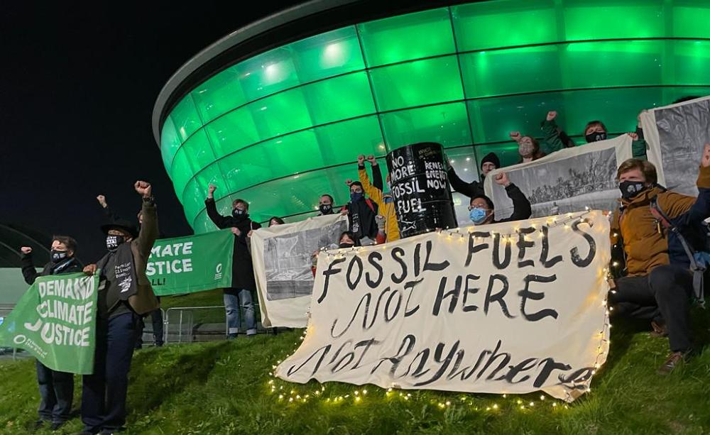 Anti-fossil fuel protest at COP26