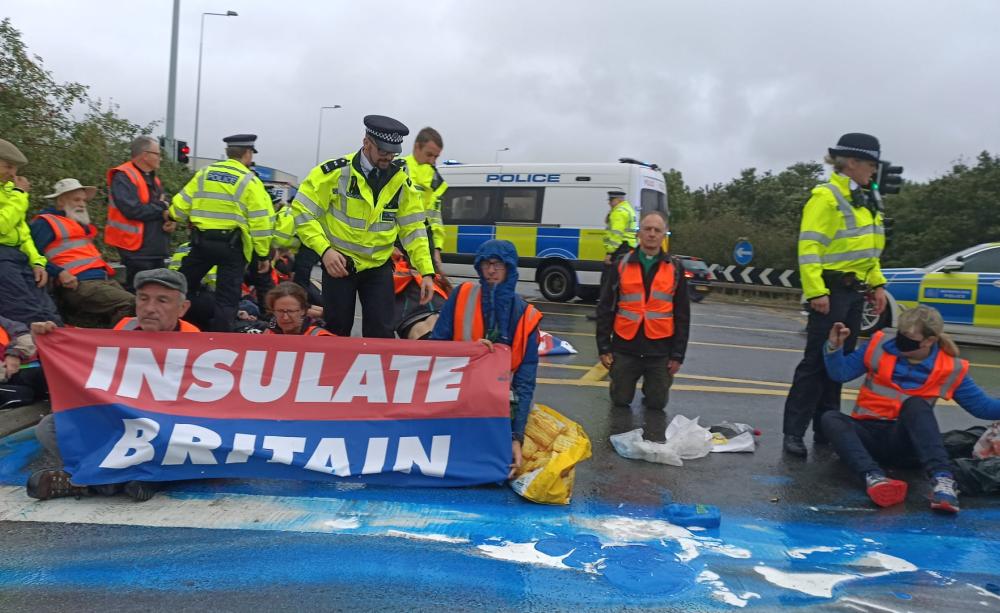 Insulate Britain activists blocking the M25