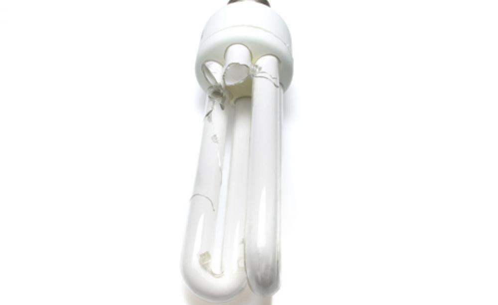 Broken energy saving lightbulb