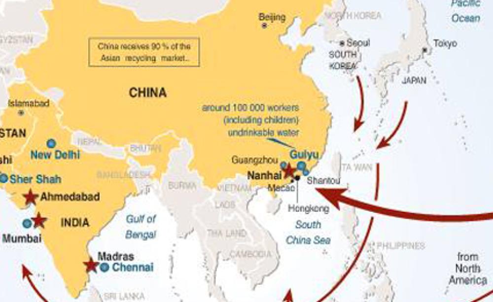 China e-waste map