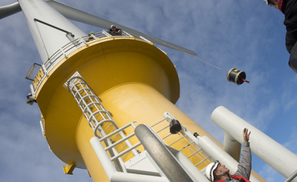 Danish offshore wind turbine, Burbo Bank. Photo: Danish Wind Industry Association via Flickr.com.