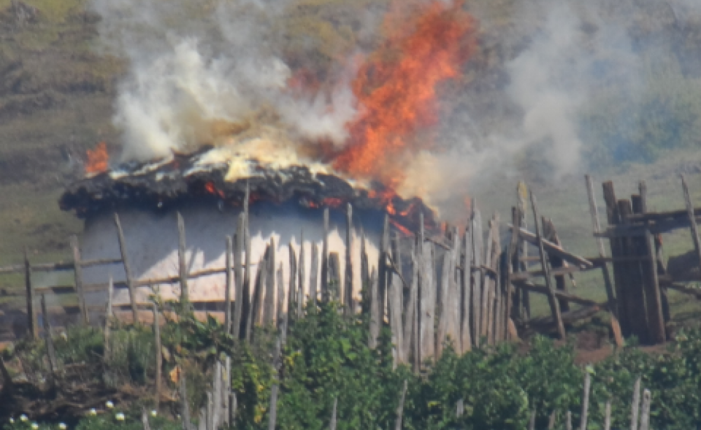Torched Senger home. Photo: Justin Kenrick.