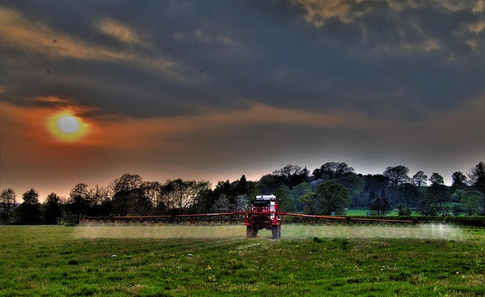 "If the driver feels the need to protect himself with a face mask, surely he should reconsider spraying right outside our front door?" Photo: Will Fuller via Flickr.com.