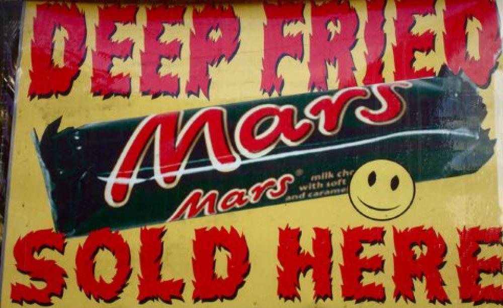 Who needs vegetables when there's deep-fried Mars Bars to eat? Photo: karendesuyo via Flickr.