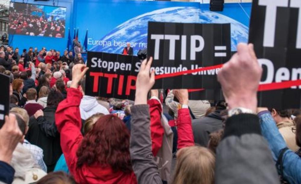 Stop TTIP demonstration in Germany. Photo: via openDemocracy.