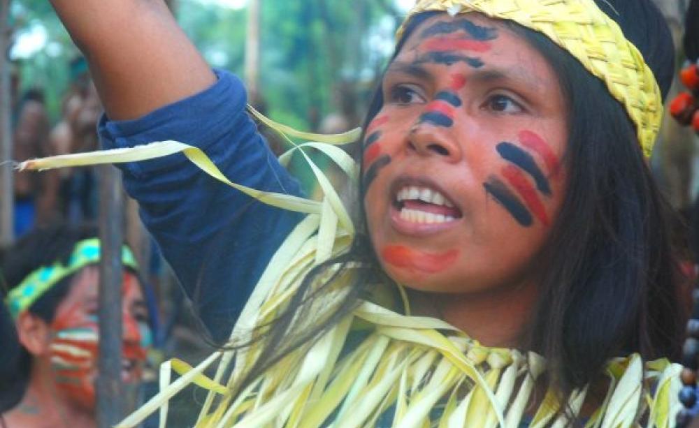 A Kichwa girl on the Rio Tigre blockade. Photo: David Hill.