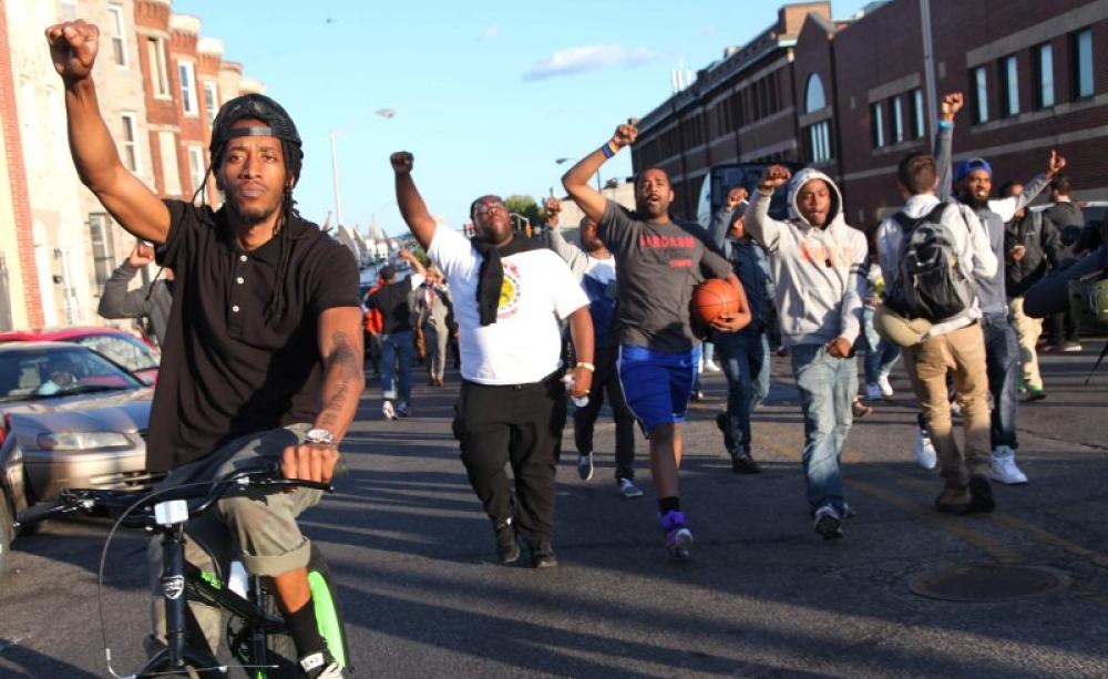 Protest in Baltimore, 29th April 2015. Photo: Arash Azizzada via Flickr (CC BY-NC).