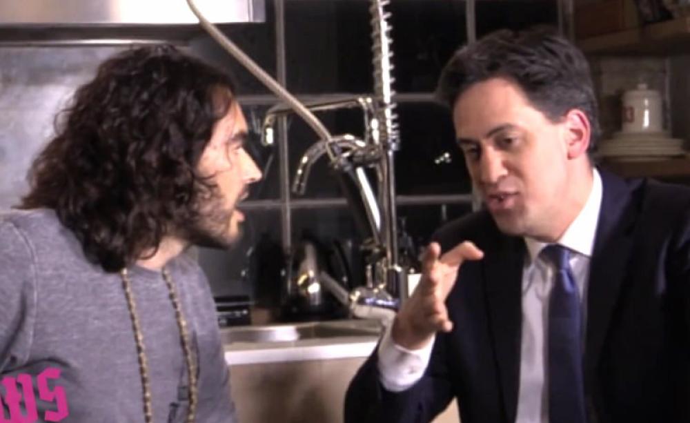 Ed Miliband interviewed by Russell Brand on the Trews., Photo: the Trews via Youtube.