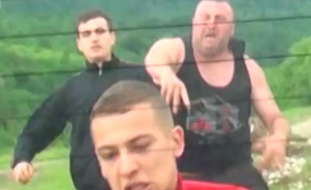 Thugs throwing rocks at illegal timber investigators from Agent Green in Romania, 24th May 2015. Photo: still from video by Agent Green.