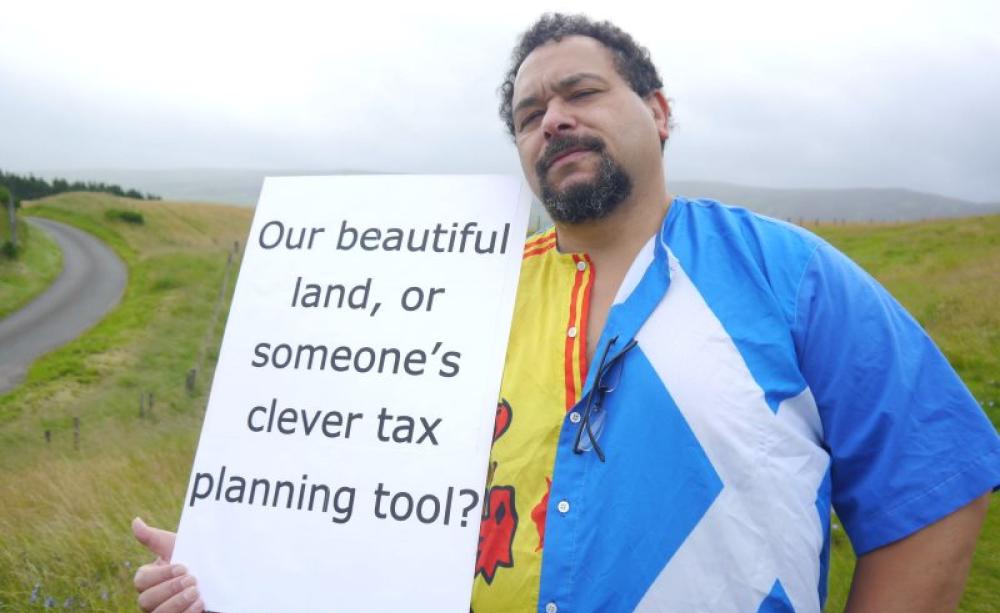 Scottish Comedian Bruce Fummey joins the #OurLand photoshoot. Photo: ourland.scot/ .