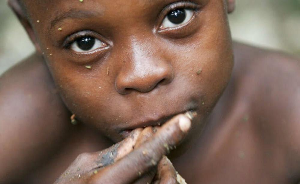 This Baka boy, and his community, hunt only for their own subsistence. But they are criminalised by the 'fortress conservation' promoted by 'Last Days of Ivory'. Photo: Seclen Kucukustel / Atlas.