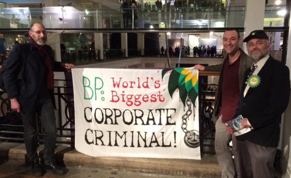 'BP - World's bniggest corporate criminal'. Time for the Science Museum to stop taking their filthy money. Photo: BP or not BP.