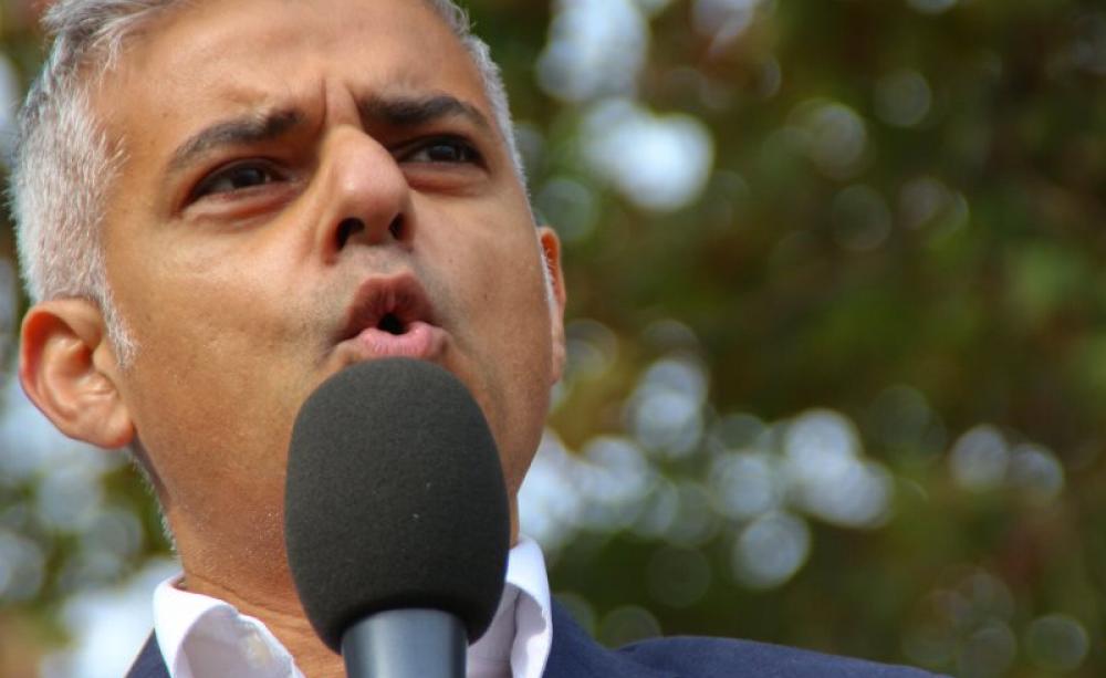 Sadiq Khan speaking against Heathrow expansion at a protest at Parliament Square, London, 10th October 2015. Photo: Steve Eason via Flickr (CC BY-NC-SA).