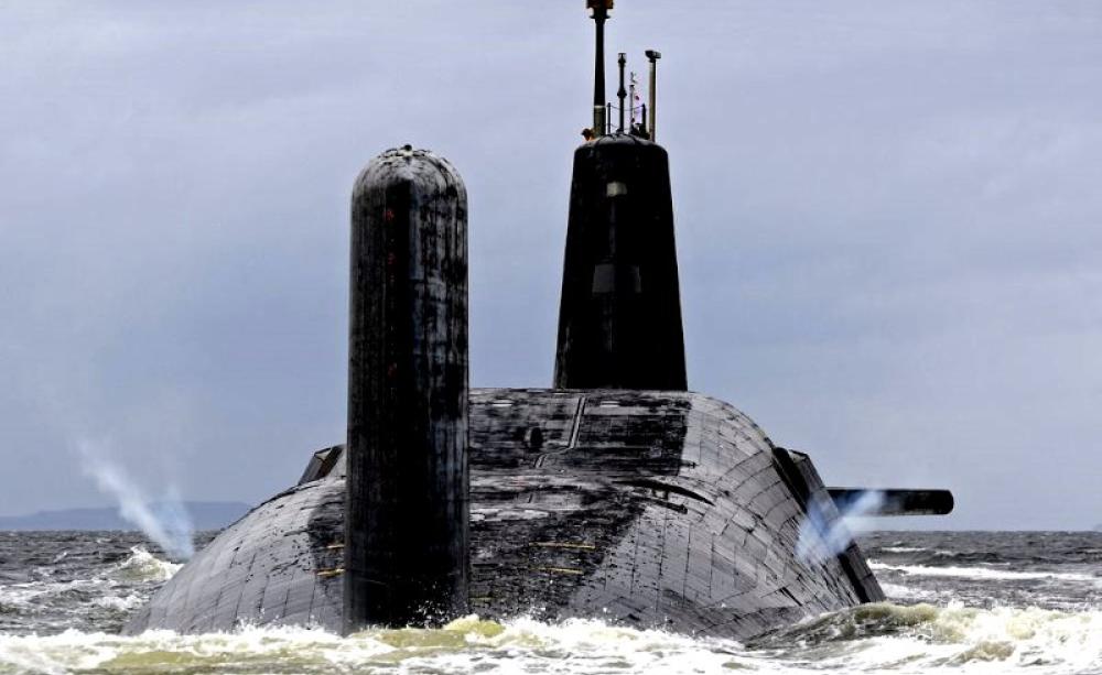 Post Brexit, expect a more assertive use of UK military assets to promote UK trade and financial interests. Nuclear missile equipped HMS Vanguard 'vents off' as she leaves HMNB Clyde in Scotland. Photo: Defence Images via Flickr (CC BY-SA).