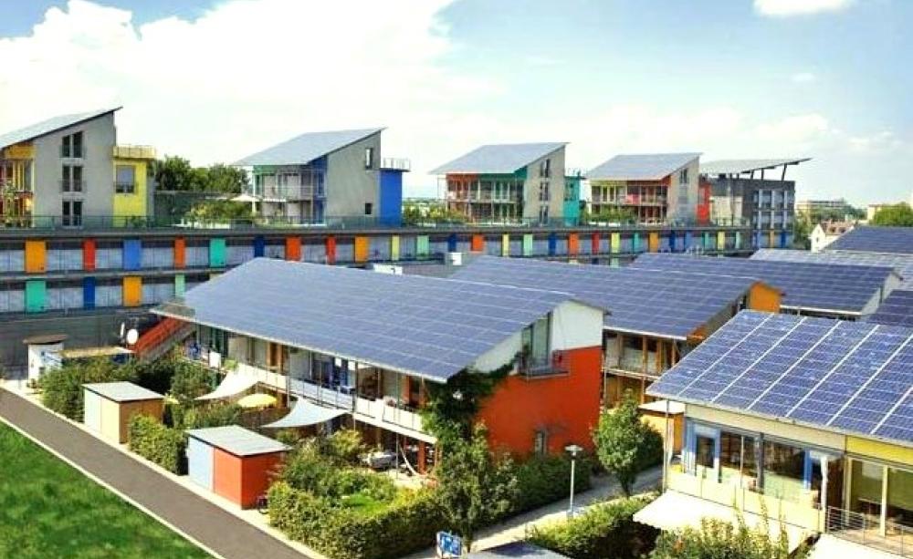 A shining example of community renewables - the 'Solar Settlement' in Freiburg, Germany.  Photo: deedavee easyflow via Flickr (CC BY-SA).