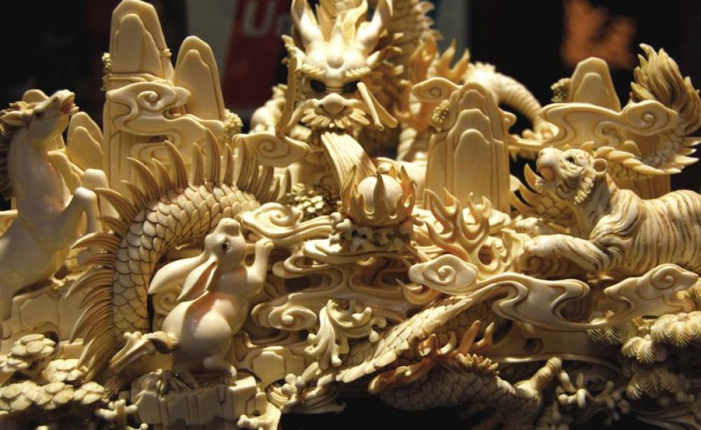 Is this a 'cultural relic'? Carved ivory on sale in Hong Kong, a global centre for the ivory trade and ivory carving. Photo: vince42 via Flickr (CC BY-ND).