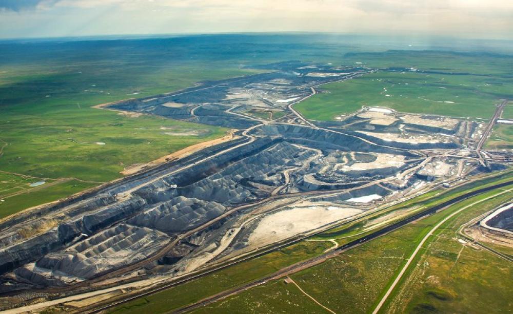 Coal mining on our lands comes with serious environmental consequences that we can no longer afford - as seen at the Black Thunder mjne in Wyoming's Powder River Basin. Photo: courtesy of Ecoflight.