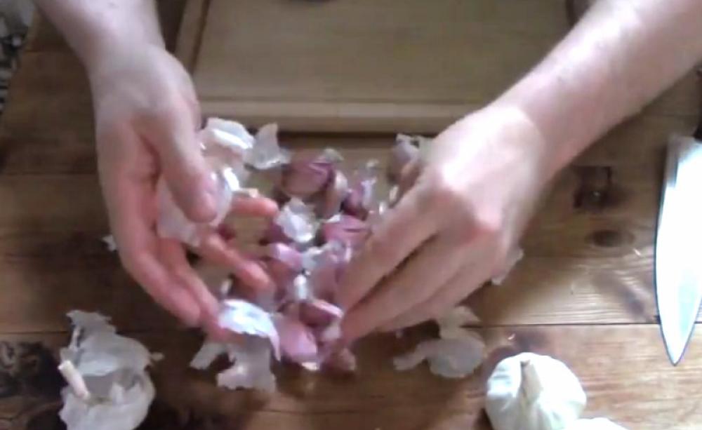 What's the most import ingredient of hummus? No, not chickpeas, olive oil or tahini ... Garlic! Photo: Paul Mobbs (still from video).