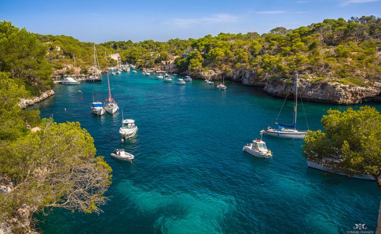 View of the bay in Cala Figuera, Mallorca (Spain)