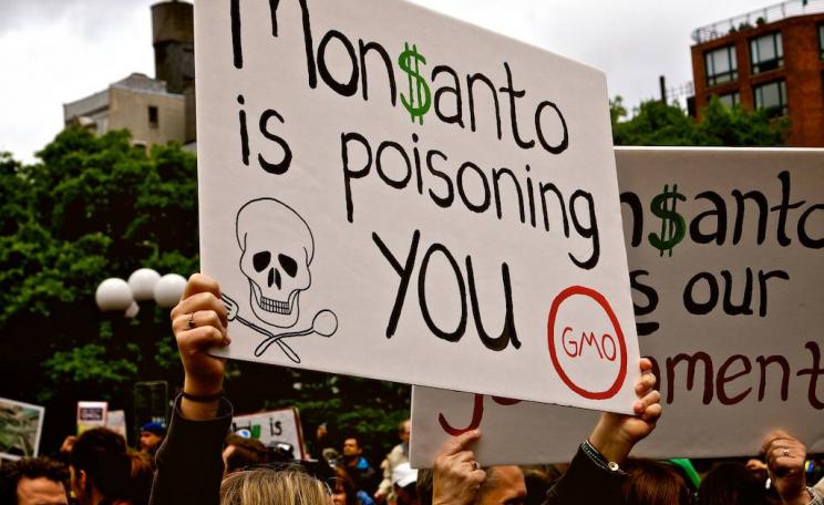 Placard that reads: 'Monsanto is poisoning you'