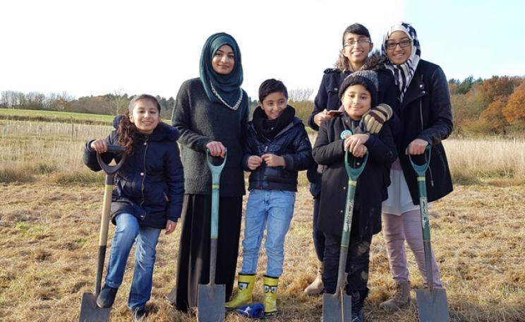 Children learning outdoors