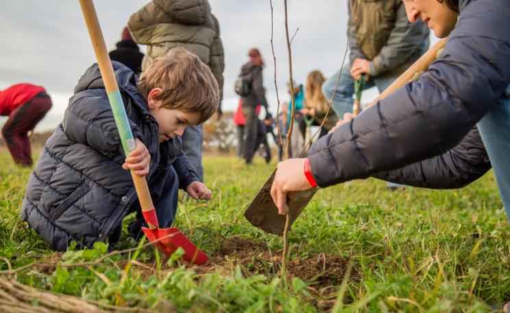 Children digging in Heartwood forest