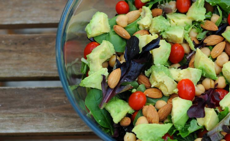 Almond, avocado and tomato salad