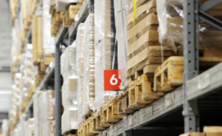 Timber in a warehouse