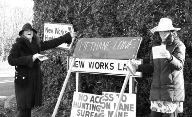 anti-coal protesters at the Defend Huntington Lane camp