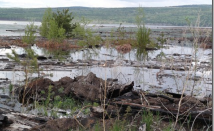July 2012 - Filling the reservoir Boguchan HPP.