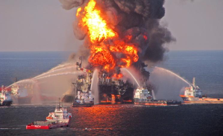 Fire aboard the Deepwater Horizon. US Coast Guard / handout / EPA.