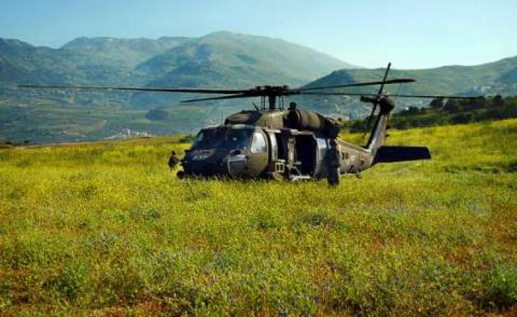 An Israeli Black Hawk helicopter lands in the well-watered Golan Heights. Photo: Sgt. Ori Shifrin / Israel Defense Forces via Flickr.