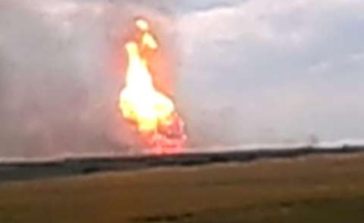 Did Green campaigners carry out this pipeline bombing in Ukraine on June 17th 2014? Of course not - so how come they are under fire by NATO and Russia? Photo: from YouTube / http://youtu.be/oAVJ3udesF8 .