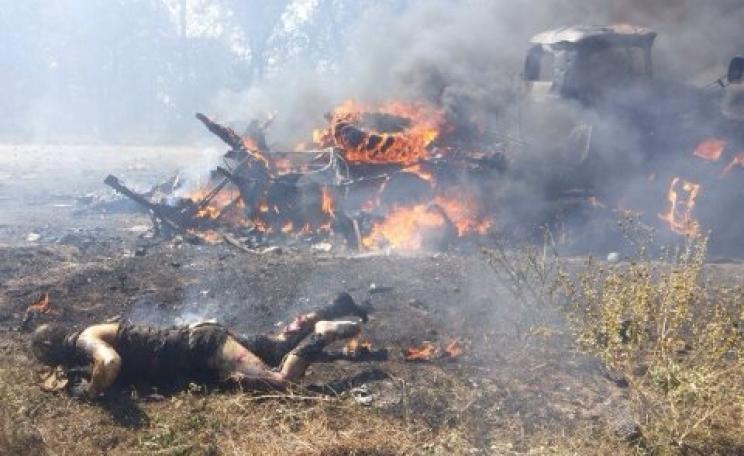 Dying for GMOs? One of 35 members of the neo-nazi Aidar Battalion killed in an ambush by rebels in East Ukraine, 6 September 2014. Photo: Colonel Cassad.