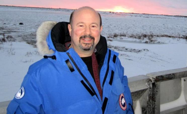 Michael Mann on a Tundra Buggy looking for polar bears in Churchill, Manitoba (13th November 2010). Photo: via Michael Mann.