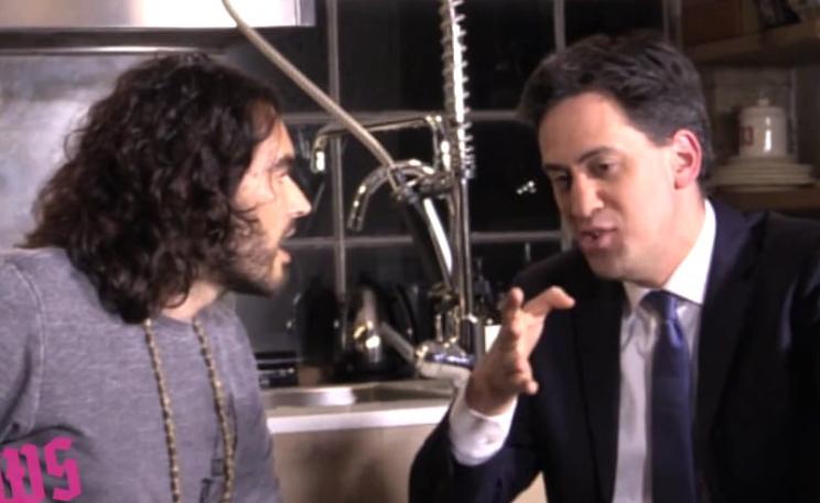 Ed Miliband interviewed by Russell Brand on the Trews., Photo: the Trews via Youtube.