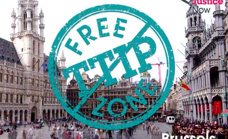 Brussels - where the European Commission is desperate to sign Europe up to the TTIP trade and investment deal with the US, is itself a TTIP Free Zone. Photo: Global Justice Now via Flickr (CC BY).