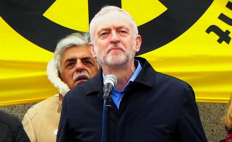 Jeremy Corbyn at a Stop Trident rally at Trafalgar Square - the current Labour energy policy is not in keeping with the ideals of the current party's leader. Photo: Garry Knight via Flickr (CC BY)