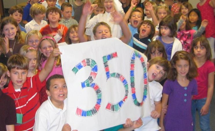 Sunday School children of the 2nd, 3rd and 4th grade at St. John's Episcopal Church learn about 350 and urge politicians to pass clean energy policies, Ellicott City, Maryland, USA, 10th October 2010. Photo: 350.org.