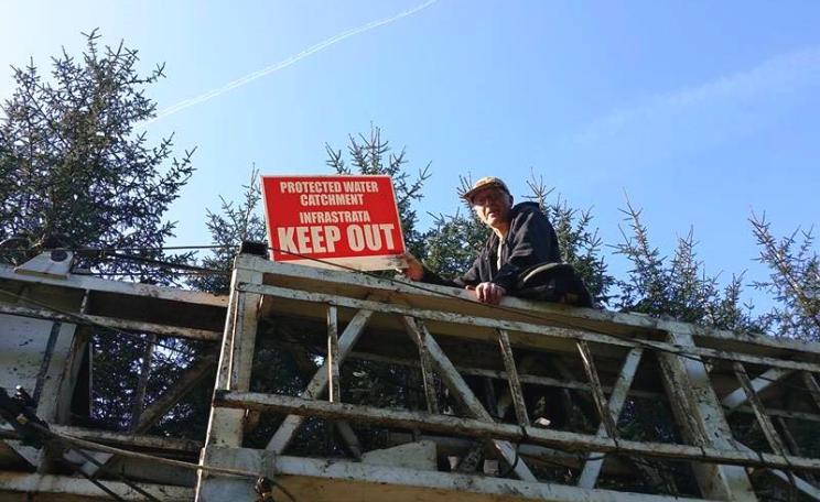 At the protest last Monday 9th May 2016. Photo: Don't Drill Antrim Water via Facebook.