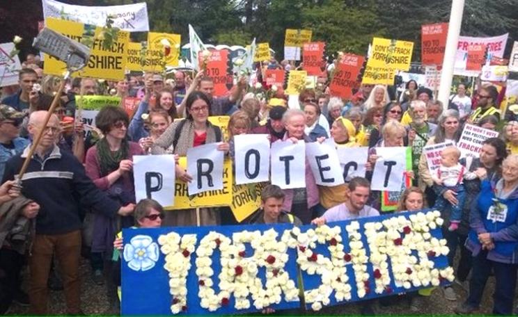 Demonstration against granting planning permission for fracking in Ryedale. Photo: Guy Shrubsole.