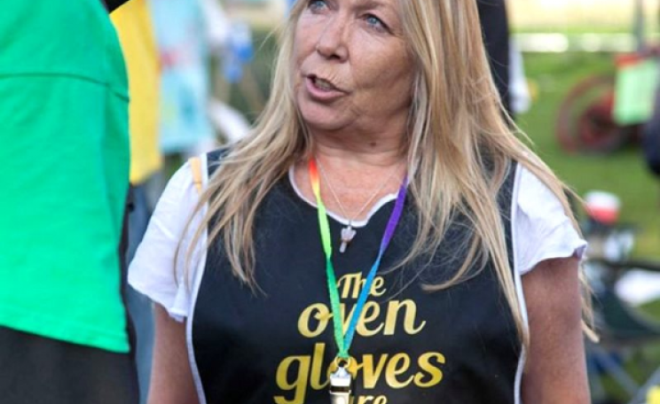 Tina Rothery of The Nanas on an anti-fracking protest. Photo: The Nanas.