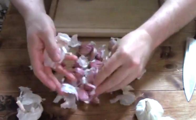 What's the most import ingredient of hummus? No, not chickpeas, olive oil or tahini ... Garlic! Photo: Paul Mobbs (still from video).