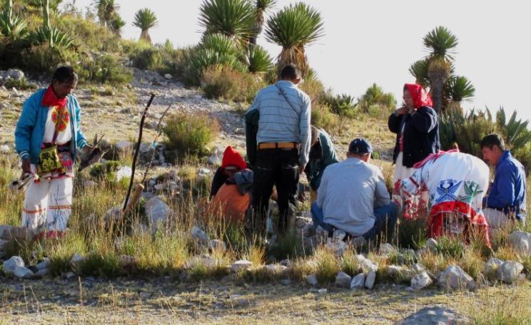 Huichol Indians participate in a traditional peyote ceremony in the mountains outside Real de Catorce. Photo: Kurt Hollander.